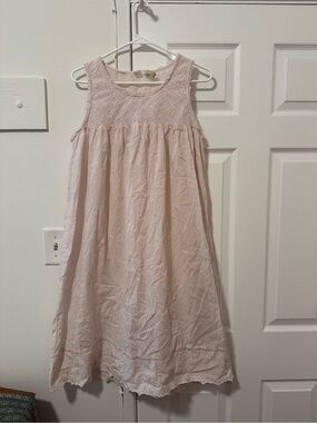 ZARA HOME Light Pink Lace Embroidered Sleeveless Night Dress/Gown Cotton M